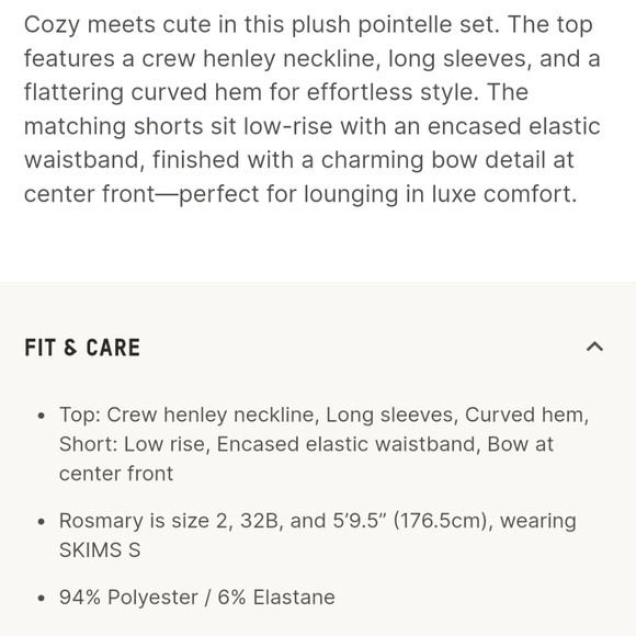 NWT Skims Logo Plush Pointelle Henley Set - Picture 9 of 10